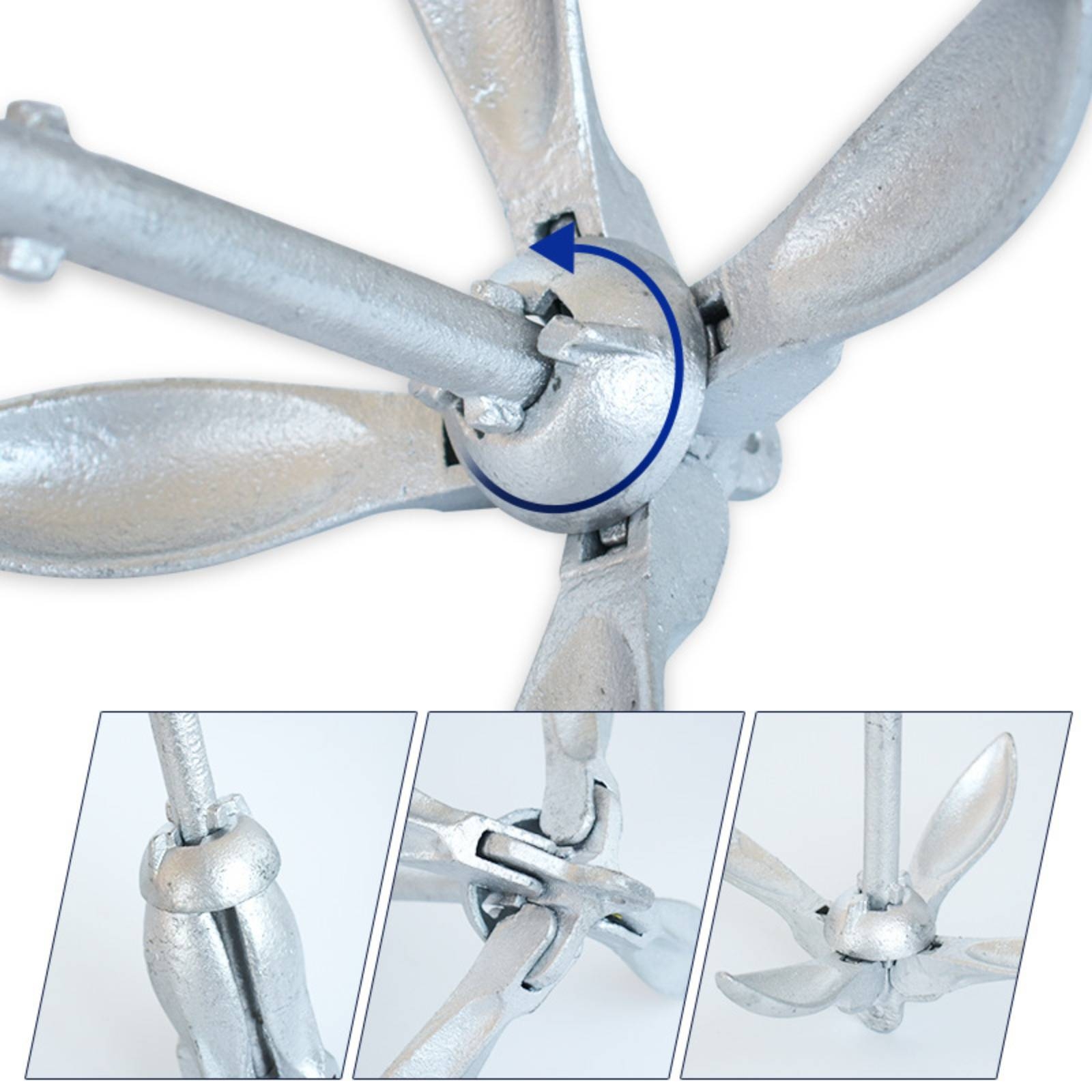 Fishing Boat Anchor - 1.5 Kg Boat Anchor Rope Set
