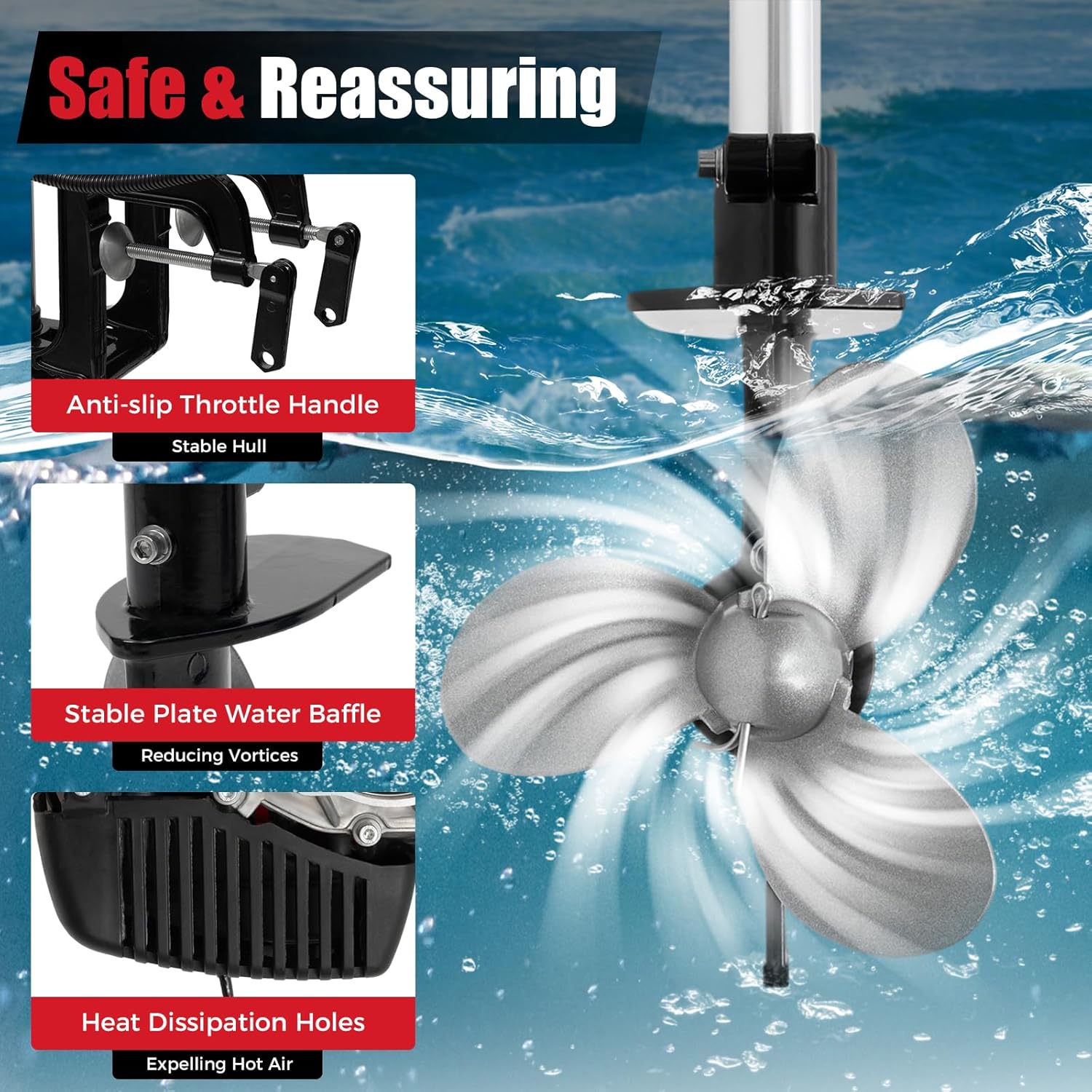 4HP Outboard Motor, 4 Stroke 5 - огляд і ціна Fishing Boat Outboard Motor
